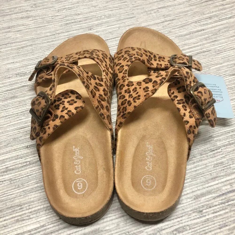 NEW Cat & Jack Kids' Drew Slip-On Footbed Sandals Size 6